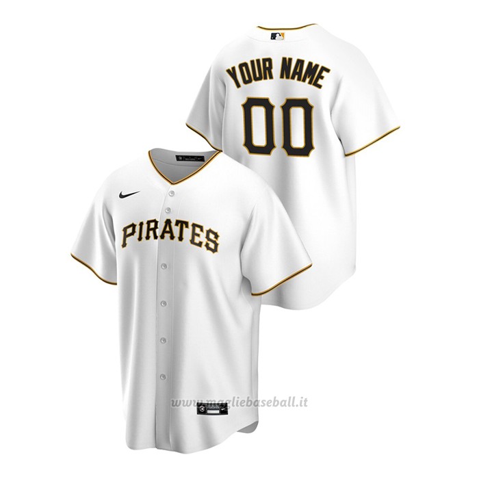 Maglia Baseball Uomo Pittsburgh Pirates Personalizzate Replica Primera Bianco
